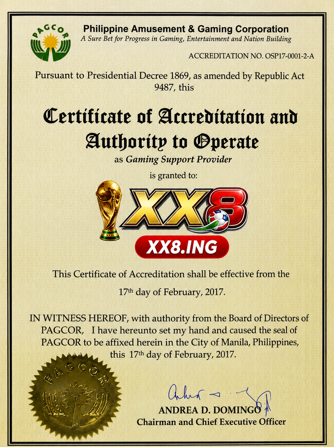 Giấy phép XX8